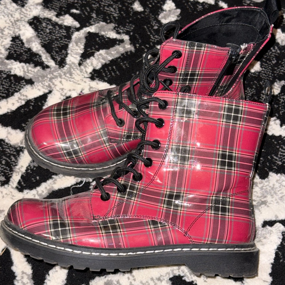 Plaid Lace-Up Women's Boots By Torrid size 10WW